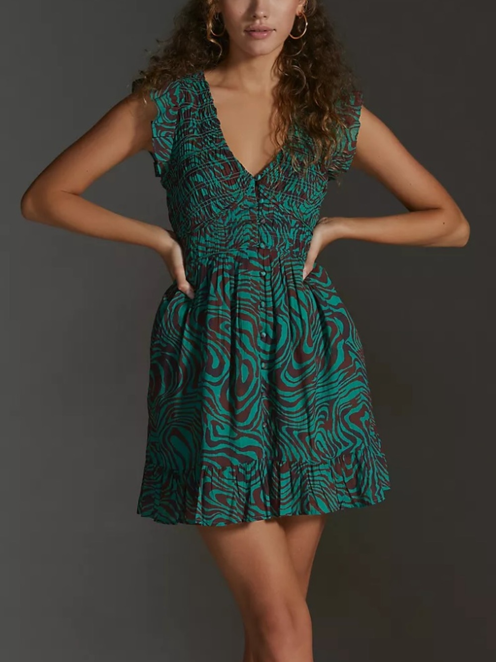 Anthropologie Peregrine Abstract Cotton Mini Dress